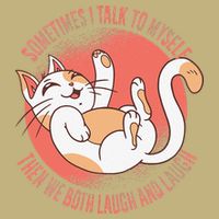Sometimes I Talk To Myself Then We Both Laugh Funny Cat Cooling Performance Long Sleeve Crew