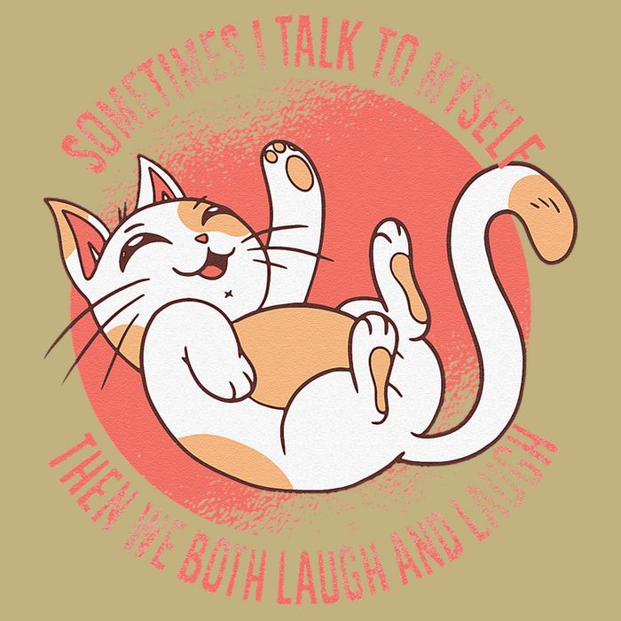Sometimes I Talk To Myself Then We Both Laugh Funny Cat Cooling Performance Long Sleeve Crew