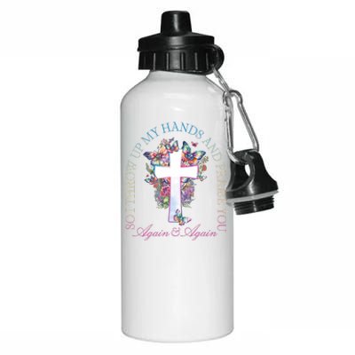 So I Throw Up My Hands And Praise You Cross Aluminum Water Bottle