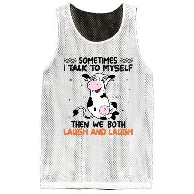 Sometimes I talk to myself then we both laugh and laugh Mesh Reversible Basketball Jersey Tank