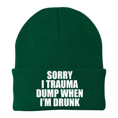 Sorry I Trauma Dump When Im Drunk Knit Cap Winter Beanie