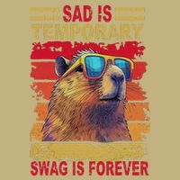 Sad Is Temporary Swag Is Forever Funny Cool Capybara Retro Mousepad
