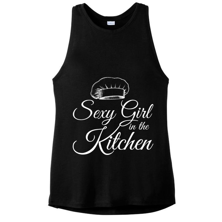 Sexy In The Kitchen Culinary Cooking Kitchen Chefs Hat Gift Ladies PosiCharge Tri-Blend Wicking Tank