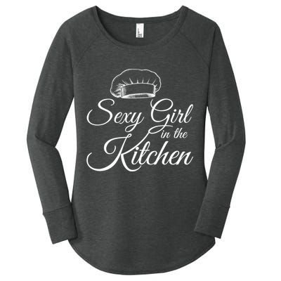 Sexy In The Kitchen Culinary Cooking Kitchen Chefs Hat Gift Women's Perfect Tri Tunic Long Sleeve Shirt