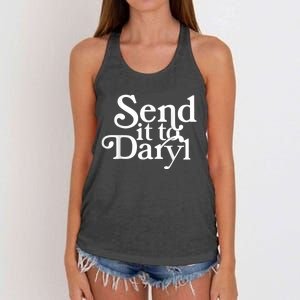 Send It To Darrell Send It To Daryl Funny Women's Knotted Racerback Tank