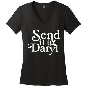 Send It To Darrell Send It To Daryl Funny Women's V-Neck T-Shirt