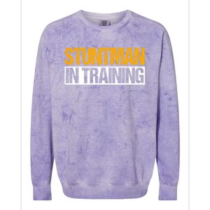 Stuntman In Training Stunt Double Perfomer Colorblast Crewneck Sweatshirt