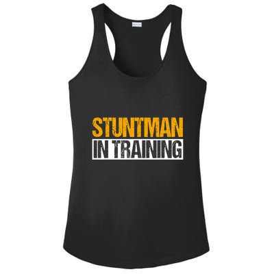 Stuntman In Training Stunt Double Perfomer Ladies PosiCharge Competitor Racerback Tank