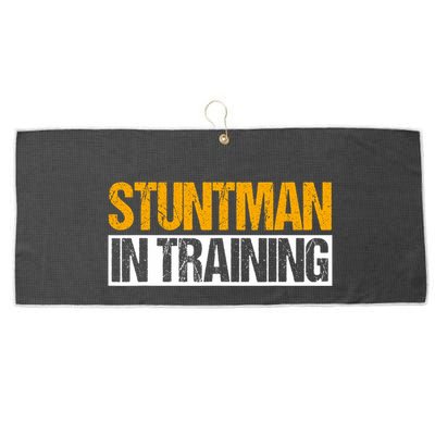 Stuntman In Training Stunt Double Perfomer Large Microfiber Waffle Golf Towel