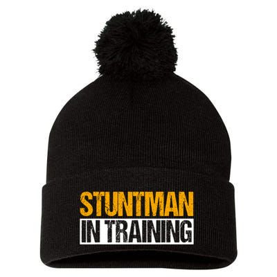 Stuntman In Training Stunt Double Perfomer Pom Pom 12in Knit Beanie