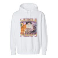 Sad Is Temporary Swag Is Forever Funny Silly Cat Meme Garment-Dyed Fleece Hoodie