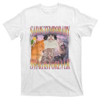 Sad Is Temporary Swag Is Forever Funny Silly Cat Meme T-Shirt