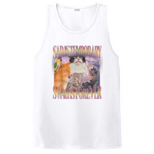 Sad Is Temporary Swag Is Forever Funny Silly Cat Meme PosiCharge Competitor Tank