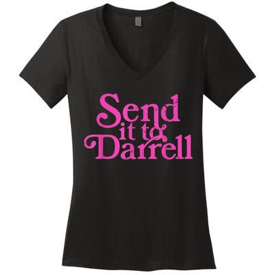 Send It To Darrell Send It To Daryl Funny Women's V-Neck T-Shirt