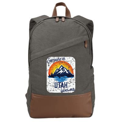 Someone In Utah Loves Me Cotton Canvas Backpack