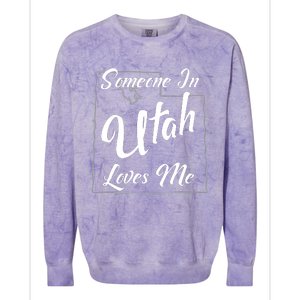 Someone In Utah Loves Me State Map Outline Colorblast Crewneck Sweatshirt