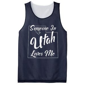 Someone In Utah Loves Me State Map Outline Mesh Reversible Basketball Jersey Tank