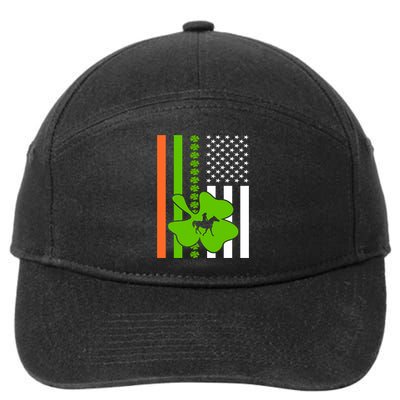 Shamrock Irish Usa Flag St Patrick's Day Irish American Flag Cute Gift 7-Panel Snapback Hat