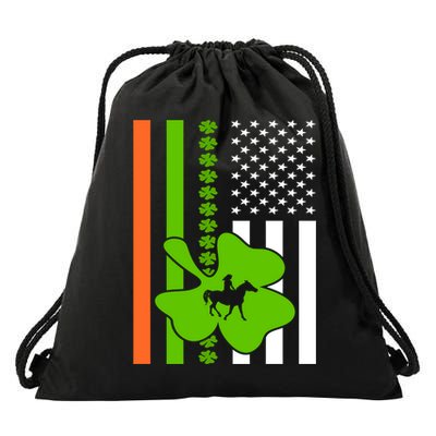 Shamrock Irish Usa Flag St Patrick's Day Irish American Flag Cute Gift Drawstring Bag