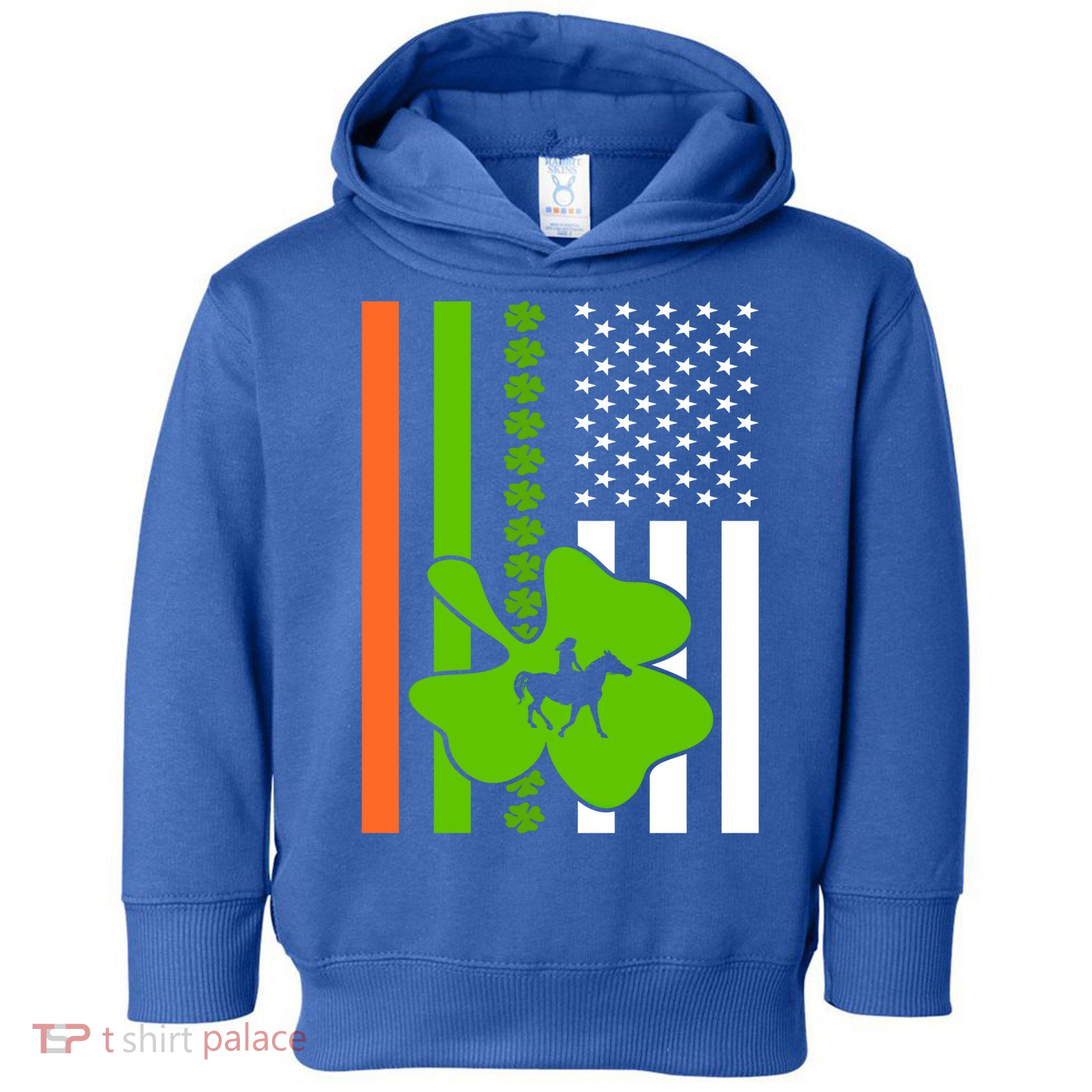 Shamrock Irish Usa Flag St Patrick's Day Irish American Flag Cute Gift Toddler Hoodie