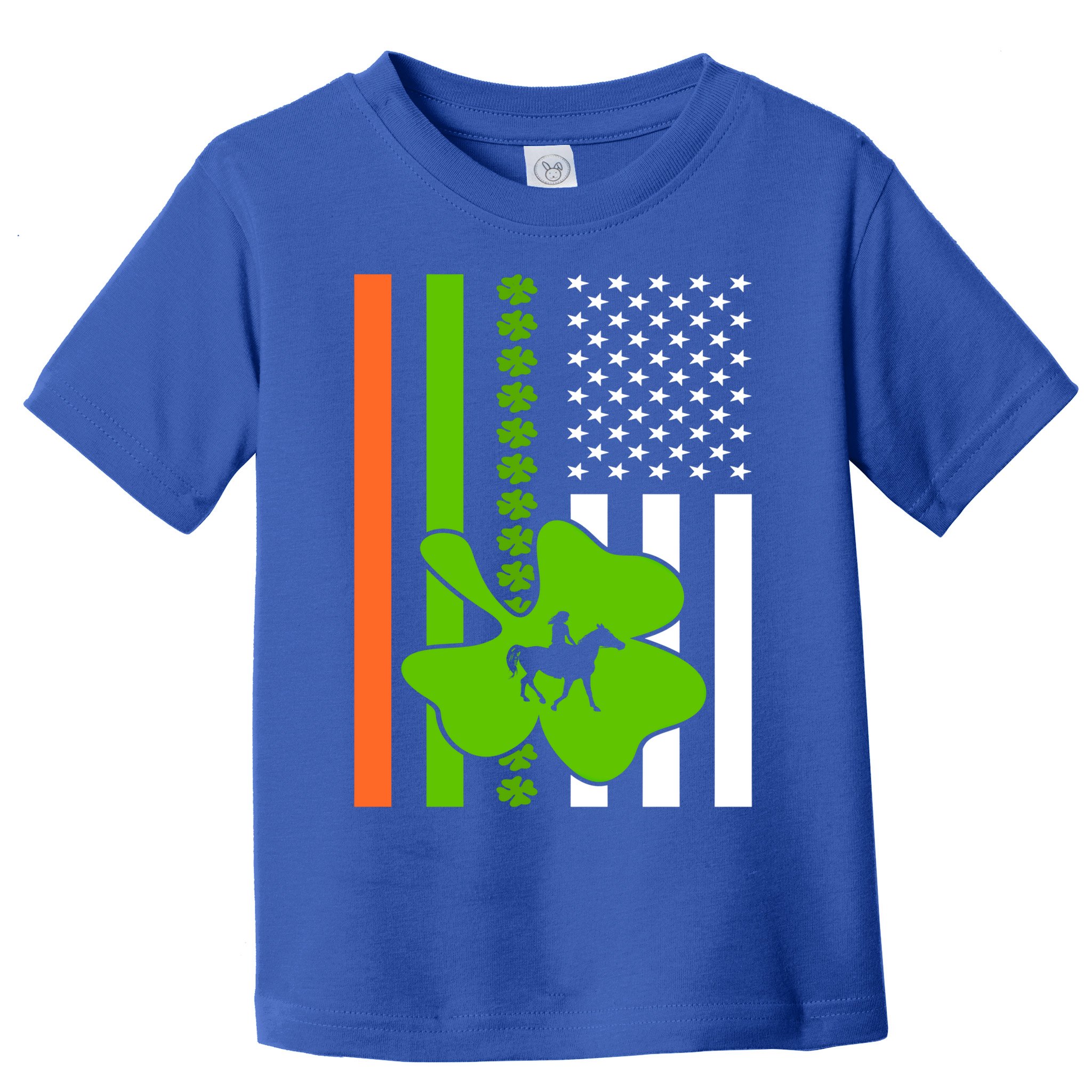 Shamrock Irish Usa Flag St Patrick's Day Irish American Flag Cute Gift Toddler T-Shirt