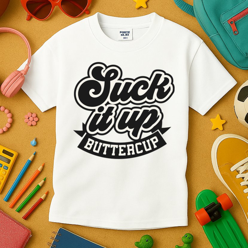 Suck It Up Buttercup. Sarcastic Kids T-Shirt