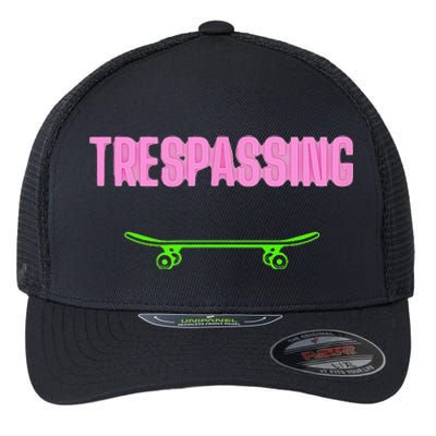 Shred it up with this Skateboard design No Trespassing Bro Flexfit Unipanel Trucker Cap