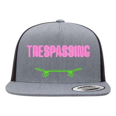 Shred it up with this Skateboard design No Trespassing Bro Flat Bill Trucker Hat