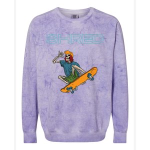 Shred it up with this Skateboard design skeleton ripping up Colorblast Crewneck Sweatshirt