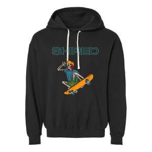 Shred it up with this Skateboard design skeleton ripping up Garment-Dyed Fleece Hoodie