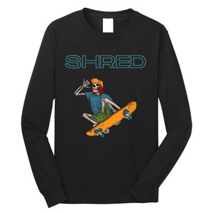 Shred it up with this Skateboard design skeleton ripping up Long Sleeve Shirt