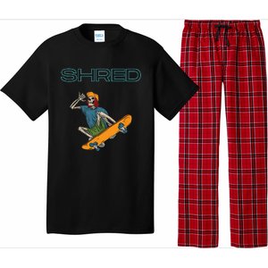 Shred it up with this Skateboard design skeleton ripping up Pajama Set