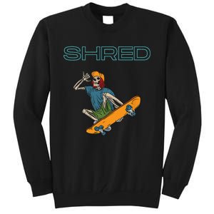 Shred it up with this Skateboard design skeleton ripping up Tall Sweatshirt