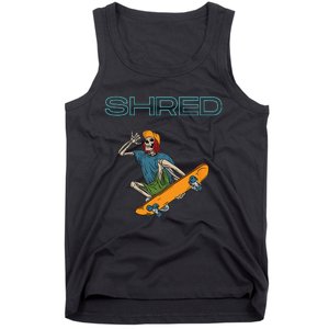 Shred it up with this Skateboard design skeleton ripping up Tank Top