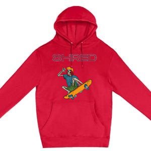 Shred it up with this Skateboard design skeleton ripping up Premium Pullover Hoodie