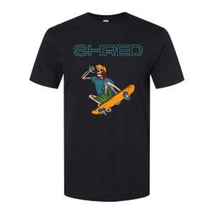 Shred it up with this Skateboard design skeleton ripping up Softstyle CVC T-Shirt