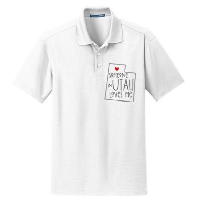 Someone In Utah Loves Me Funny Utah Graphic Design Dry Zone Grid Polo