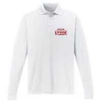 Stuck In Upside Down Performance Long Sleeve Polo