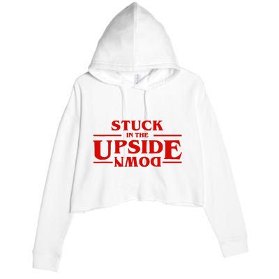 Stuck In Upside Down Crop Fleece Hoodie