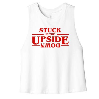 Stuck In Upside Down Women's Racerback Cropped Tank