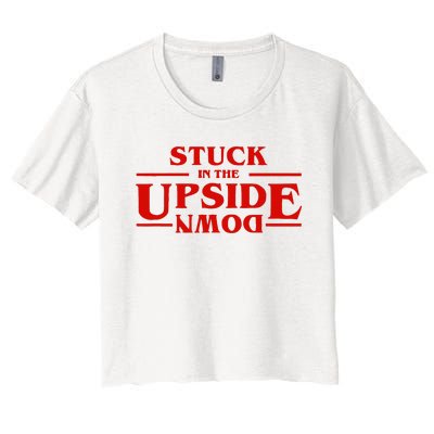 Stuck In Upside Down Women's Crop Top Tee