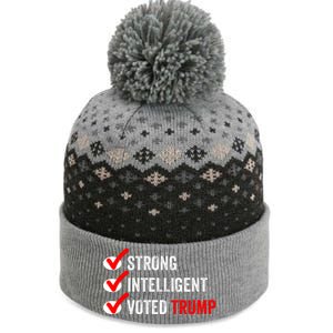 Strong Intelligent Voted Trump Women For Trump Girl Maga Checklist The Baniff Cuffed Pom Beanie