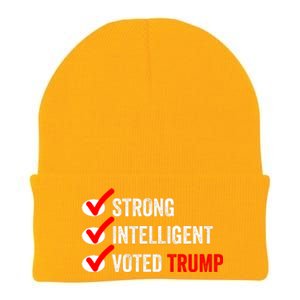 Strong Intelligent Voted Trump Women For Trump Girl Maga Checklist Knit Cap Winter Beanie