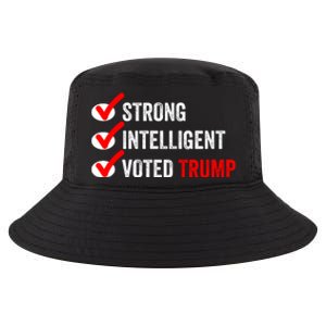 Strong Intelligent Voted Trump Women For Trump Girl Maga Checklist Cool Comfort Performance Bucket Hat