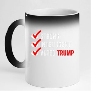 Strong Intelligent Voted Trump Women For Trump Girl Maga Checklist 11oz Black Color Changing Mug