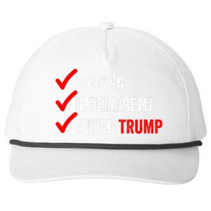 Strong Intelligent Voted Trump Women For Trump Girl Maga Checklist Snapback Five-Panel Rope Hat