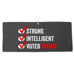 Strong Intelligent Voted Trump Women For Trump Girl Maga Checklist Large Microfiber Waffle Golf Towel