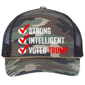 Strong Intelligent Voted Trump Women For Trump Girl Maga Checklist Retro Rope Trucker Hat Cap