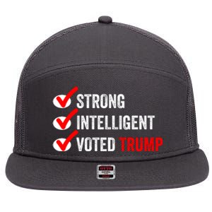 Strong Intelligent Voted Trump Women For Trump Girl Maga Checklist 7 Panel Mesh Trucker Snapback Hat