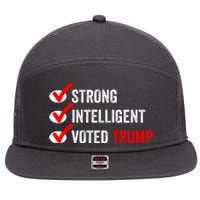 Strong Intelligent Voted Trump Women For Trump Girl Maga Checklist 7 Panel Mesh Trucker Snapback Hat